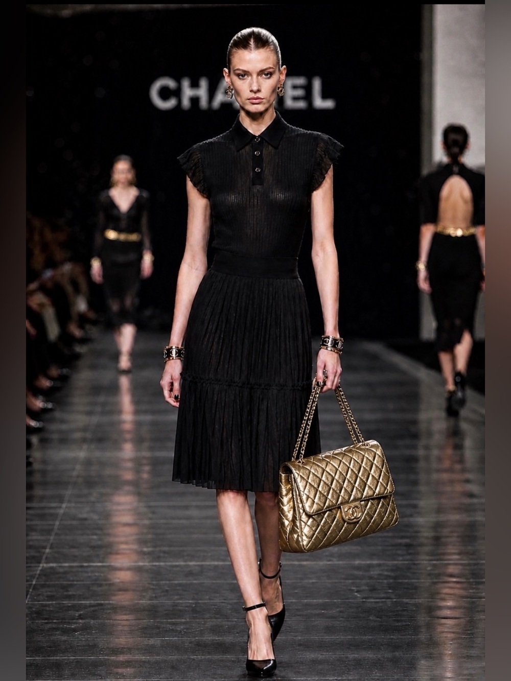 Chanel silk blend midi
